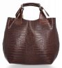Kožené kabelka shopper bag Vittoria Gotti hnědá VG804